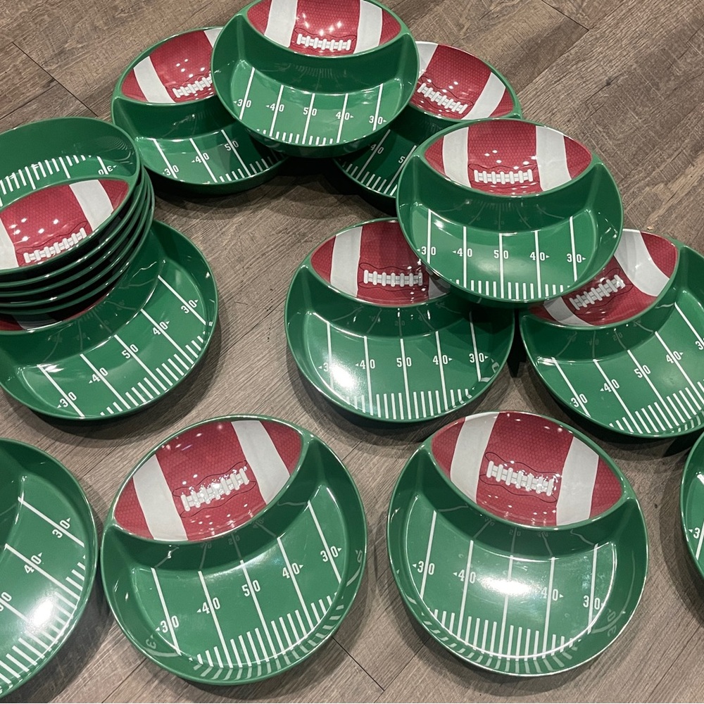 Football dishes, new never used, Super Bowl Party, perfect condition,